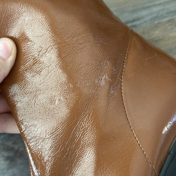 Call It Spring Brown Faux Leather Platform Chunky Heel Ankle Boots Women’s 11 - Picture 3 of 9